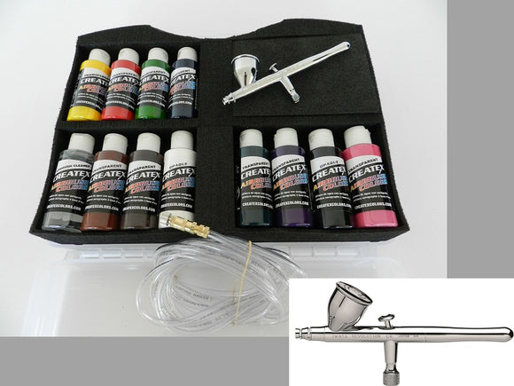 Createx Airbrush Colors Cases With Airbrush