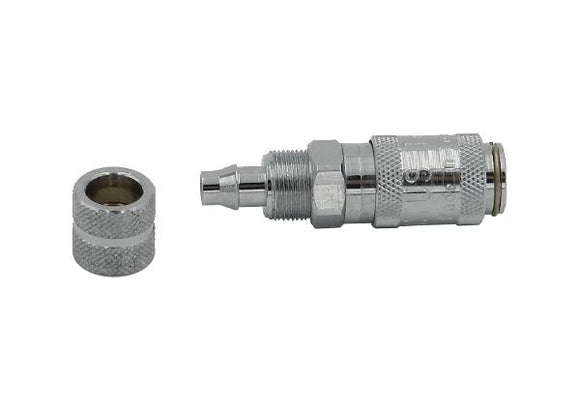 Quick coupling nd 2.7 with socket for 4 x 6 mm PVC air hose, nickel-plated