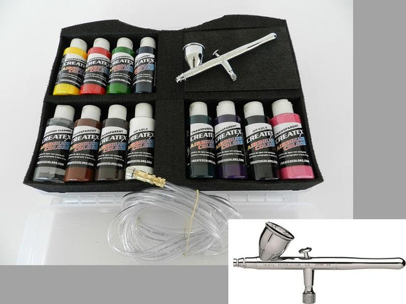 Airbrush Colors Cases With Revolution HP-CR Airbrush Beginner